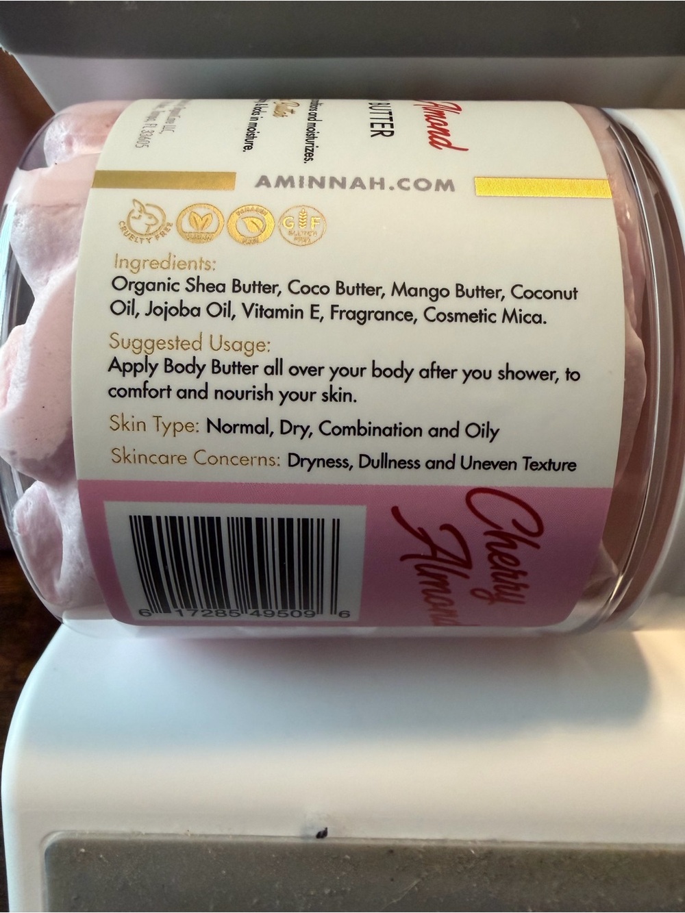 AMINNAH Cherry Almond Whipped Body Butter - NEW - Picture 3 of 3
